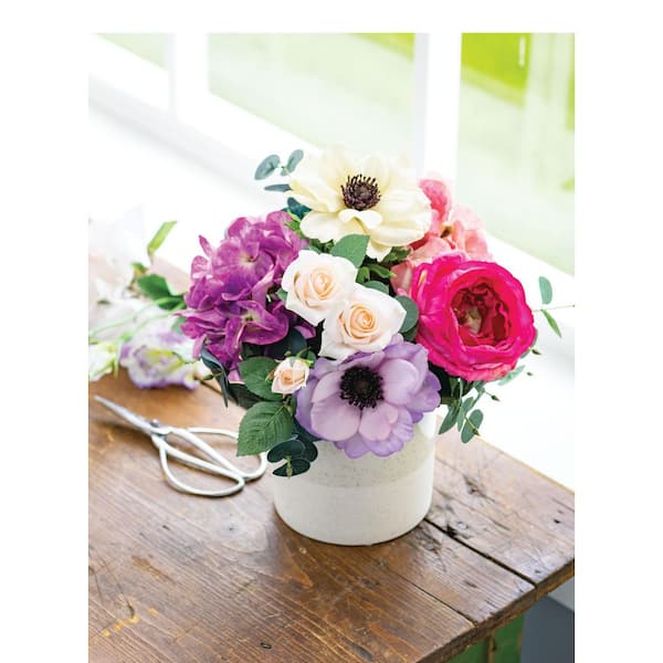 SULLIVANS 14 in. White Artificial Anemone Stem
