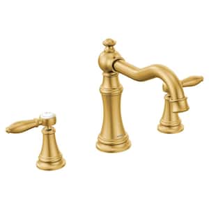 Weymouth 2-Handle Deck-Mount Roman Tub Faucet Valve Not Included in Brushed Gold