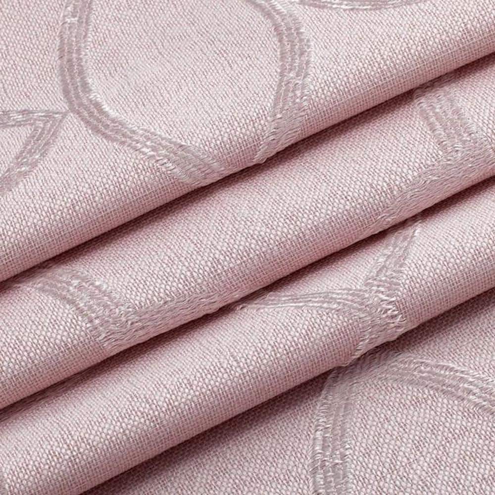 Carly Blush Pink Embroidered Polyester Shower Curtain 70" x 72"