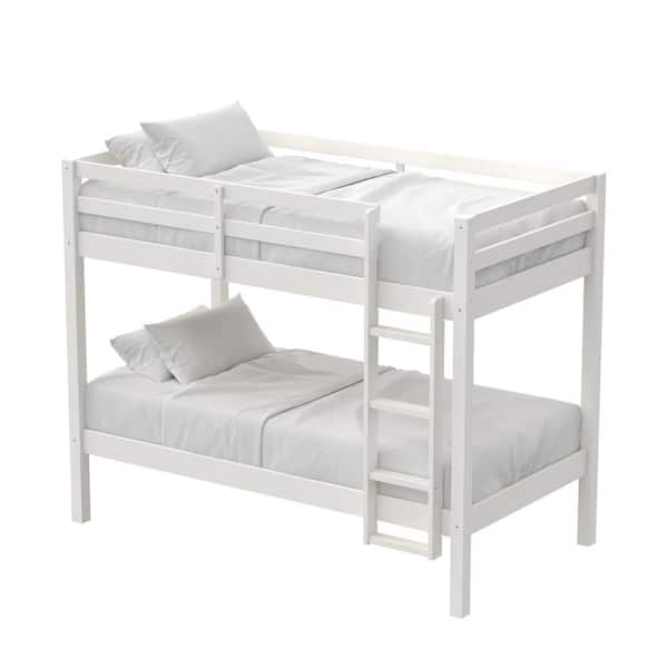 Dorel Living Kiran White Twin Over Twin Bunk Bed