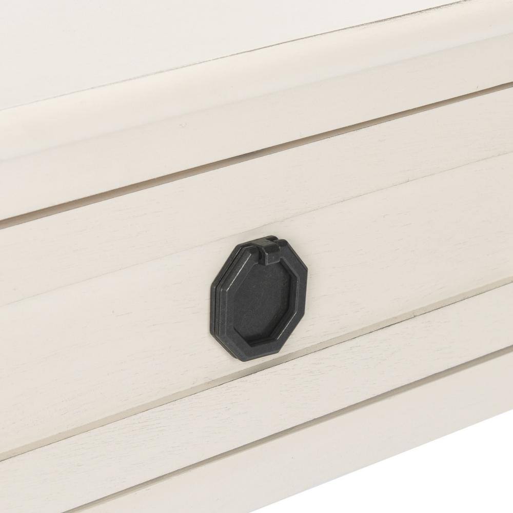 Allura Distressed White Wood 1-Drawer Accent Table