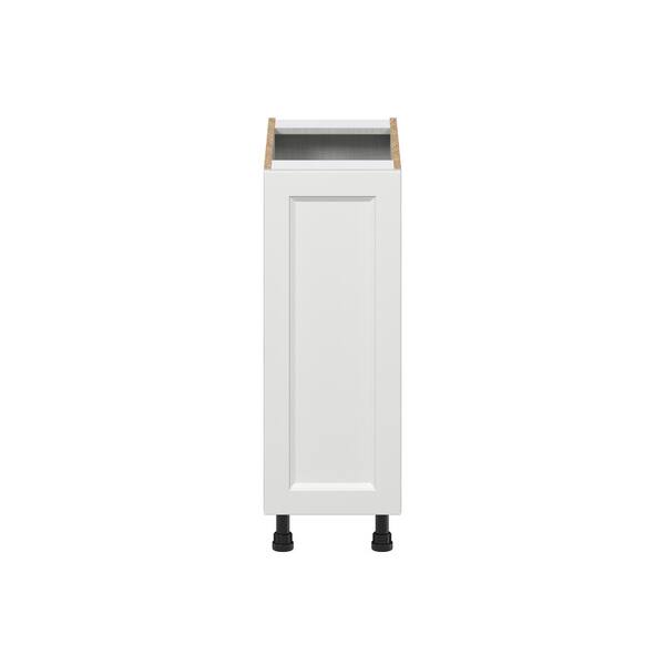 J COLLECTION Devon Painted Blue Recessed Assembled PullOut Left Spice Rack Kitchen Cabinet (12 in. W x 34.5 in. H x 24 in. D)