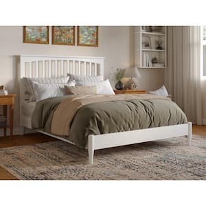 Becket White Solid Wood Frame Queen Low Profile Platform Bed