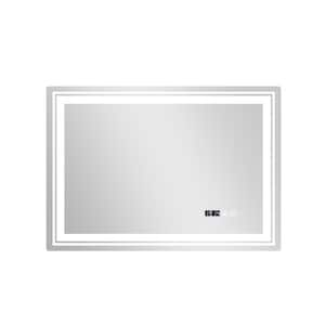 31.5 in. W x 23.5 in. H Rectangular Frameless Defogging LED Wall Bathroom Vanity Mirror with Memory Function, Anti-Fog