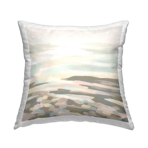Stupell Industries Flowing Desert Landscape Beige Print Polyester 18 in. x 18 in. Throw Pillow