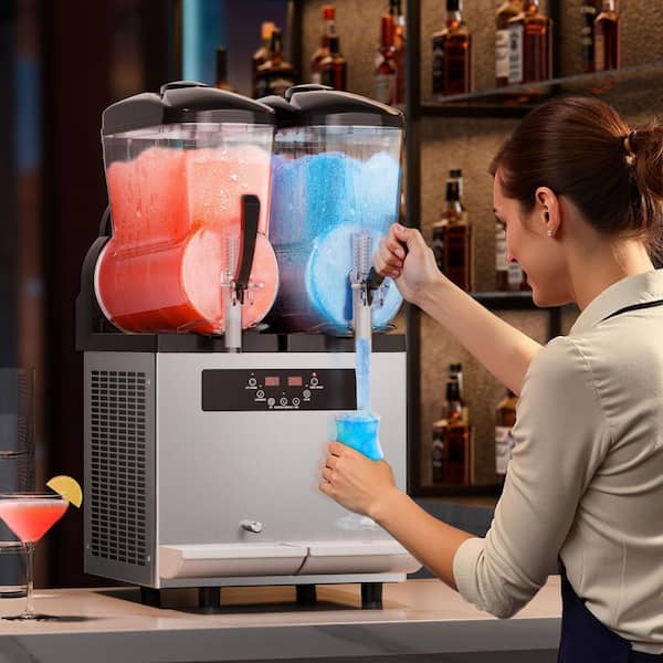 2 oz. x 405 oz. Commercial Slush Machine Margarita Smoothie Frozen Drink 900-Watt Stainless Steel Snow Cone Machine