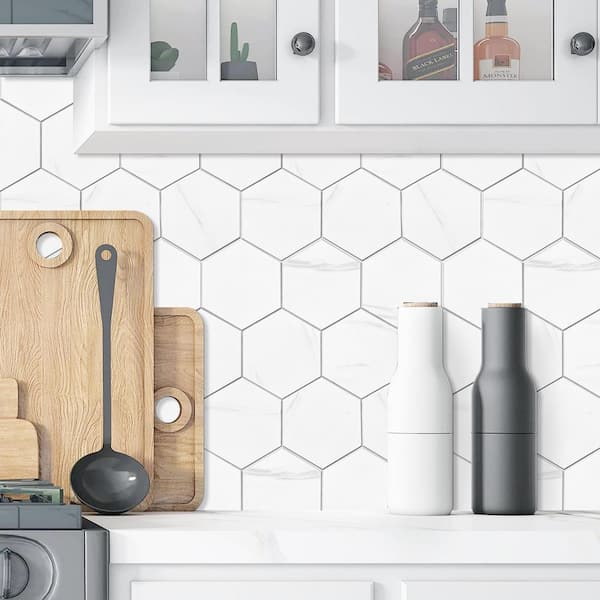 STICKGOO Thicker Design Peel and Stick Tile Backsplash, 12”×12”Stick on  Backsplash for Kitchen, Self Adhesive Tile for Kitchen Backsplash and  Bathroom(1 Sheet, Beige & White) 