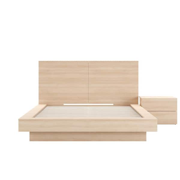 Marconi 3-Piece Natural Blonde Oak Queen Size Bedroom Set