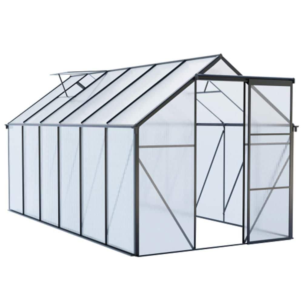 146.06 in. W x 74.8 in. D x 76.77 in. H Walk-in Black Greenhouses for Outdo
