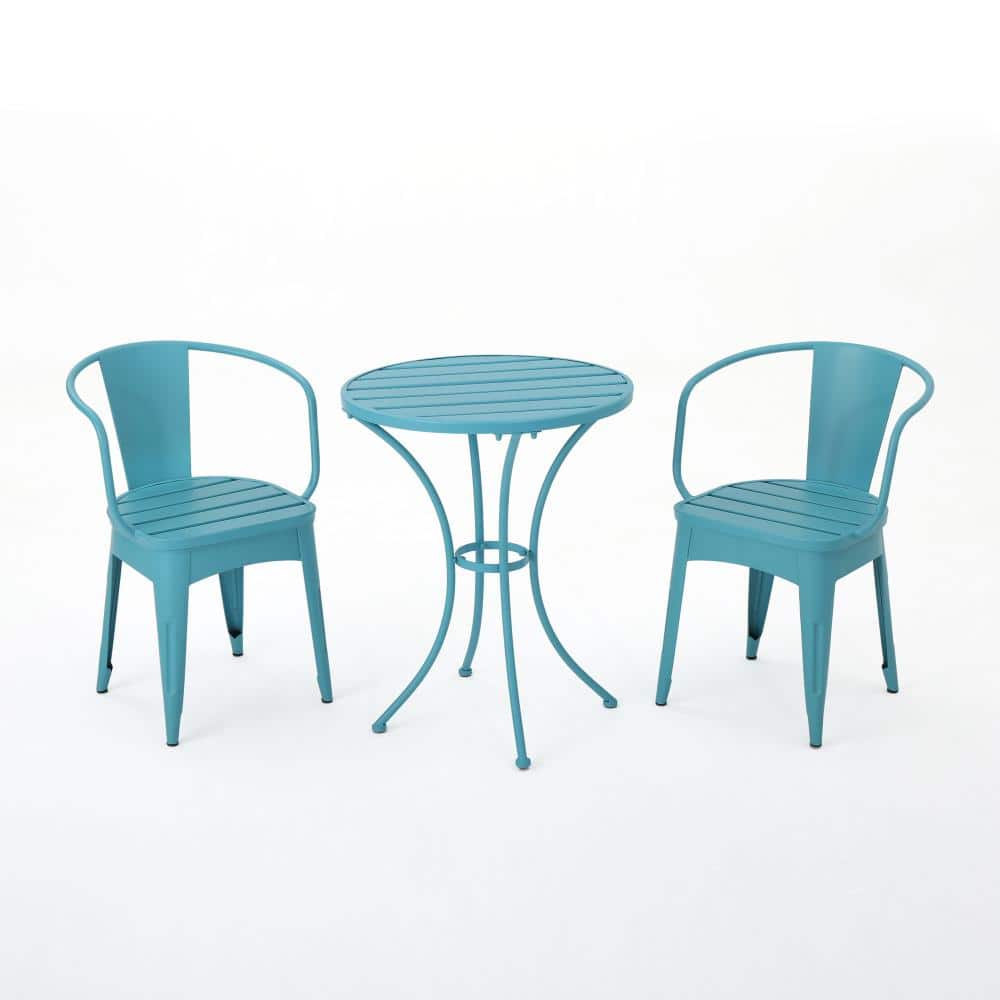 3-Piece Blue Outdoor Metal Outdoor Dining Set price history on PriceWatchPro
