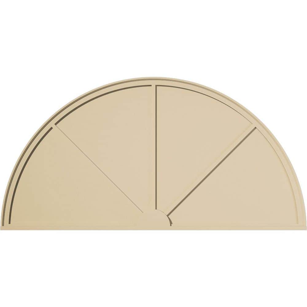 Pedss Ekena Millwork 80 in. W x 40 in. H x 2 in. P Half Round 3 Spoke ...