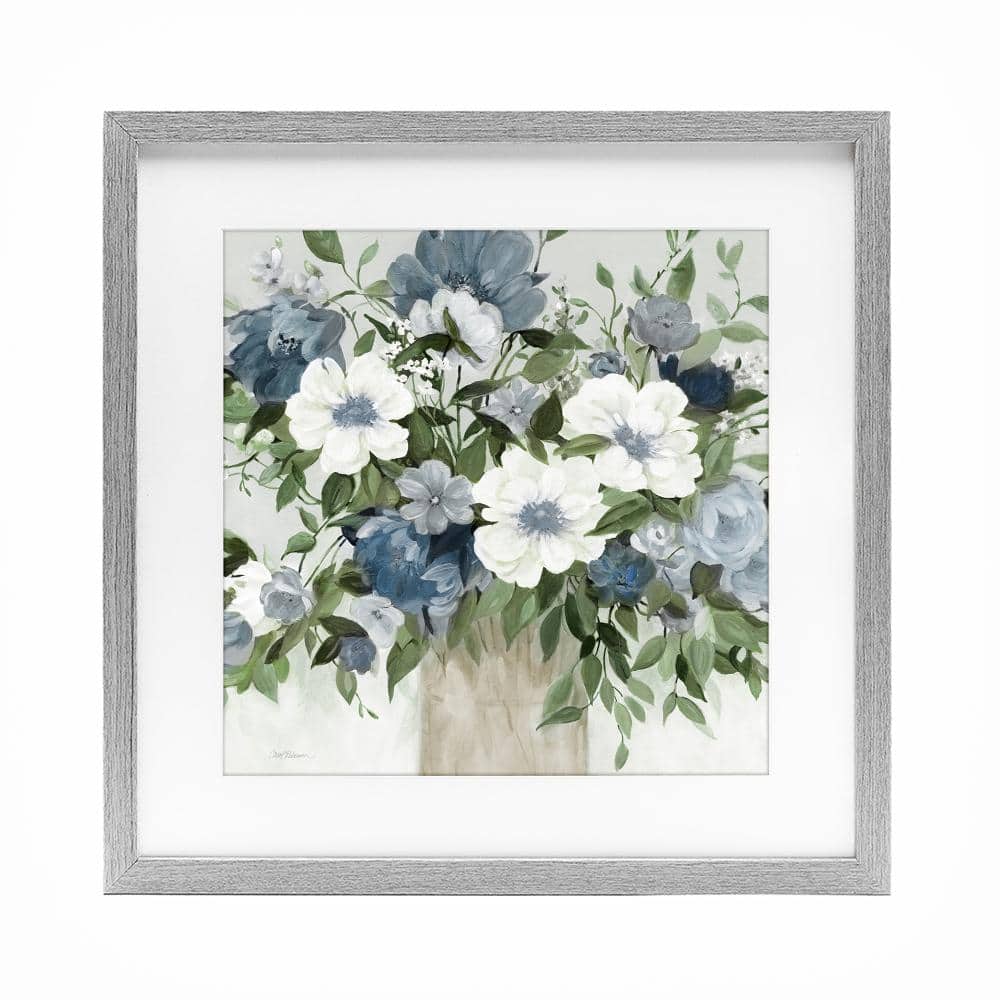 White & Grey Blossoms Gray Framed Print Under Glass, design by Carol Robinson price history on PriceWatchPro