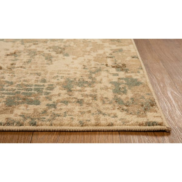 Helena Natural 8 ft. Round Ombre Boho Area Rug