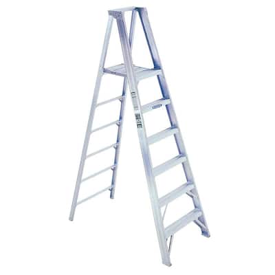 8 ft. Aluminum Platform Step Ladder (14 ft. Reach Height)with 375 lb. Load Capacity Type IAA Duty Rating