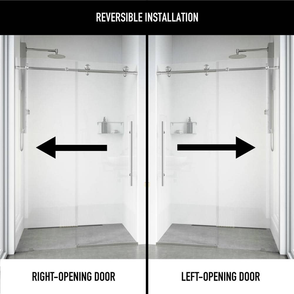 Elan E-Class 48-52" Stainless Steel Frameless Sliding Shower Door