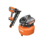 6 Gal. Portable Electric Pancake Air Compressor with Pneumatic 21-Degree 3-1/2 in. Round Head Framing Nailer
