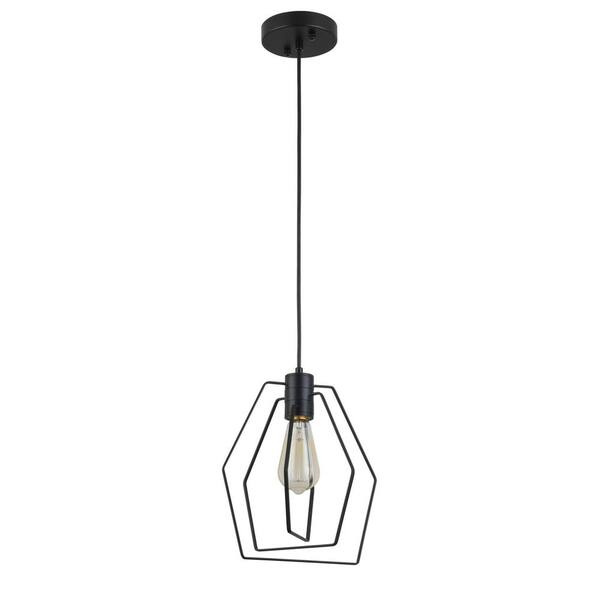 JESHUA 1-Light Matte Black Hexagon Lantern Chandelier YF-L-WL-DD-1-7 ...