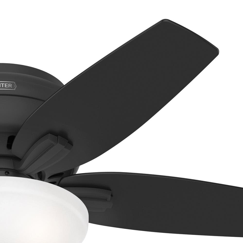 42" Matte Black Low Profile Ceiling Fan with LED Light and Remote