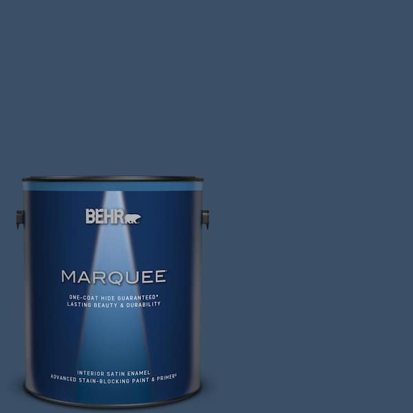 BEHR MARQUEE 1 gal. #M510-7 Inked One-Coat Hide Satin Enamel Interior Paint & Primer