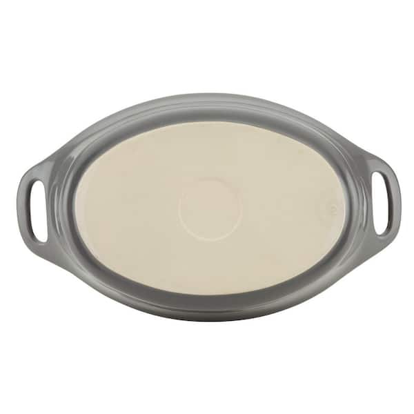 Rachael Ray - 1.5-Quart Oval Ceramics Baker - Gray