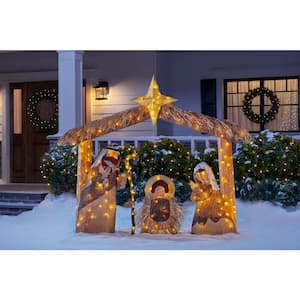 5 ft. Warm White LED Nativity Scene Holiday Yard Decoration