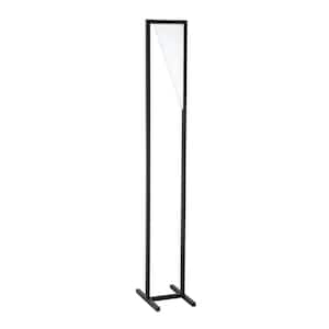 VOXX 57.5 in. Black, Clear Dimmable Column Floor Lamp with Clear Acrylic Shade