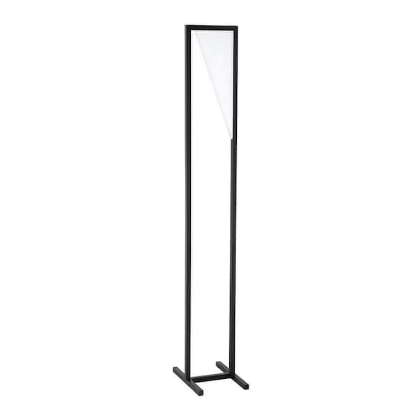 Kendal Lighting VOXX 57.5 in. Black, Clear Dimmable Column Floor Lamp with Clear Acrylic Shade