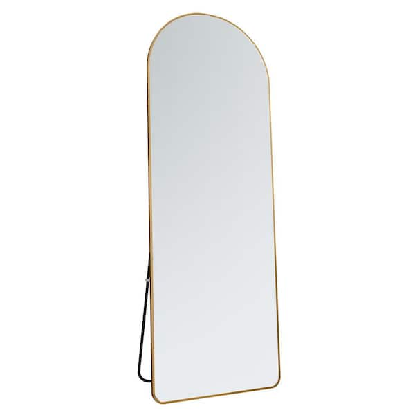 Miscool Anky Gold 23 in. W x 65 in. H Arched Rectangle Aluminum Framed Full Length Mirror