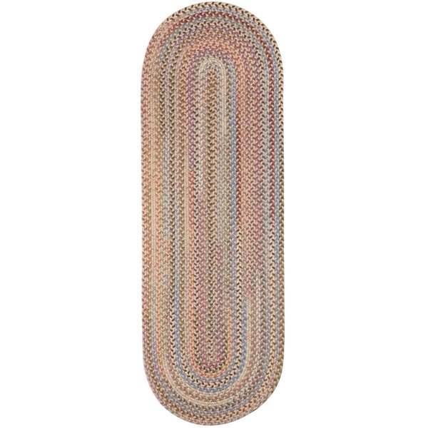 Rhody Rug Greenwich Butterfield Multi 2 ft. x 6 ft. Indoor Braided Runner Rug
