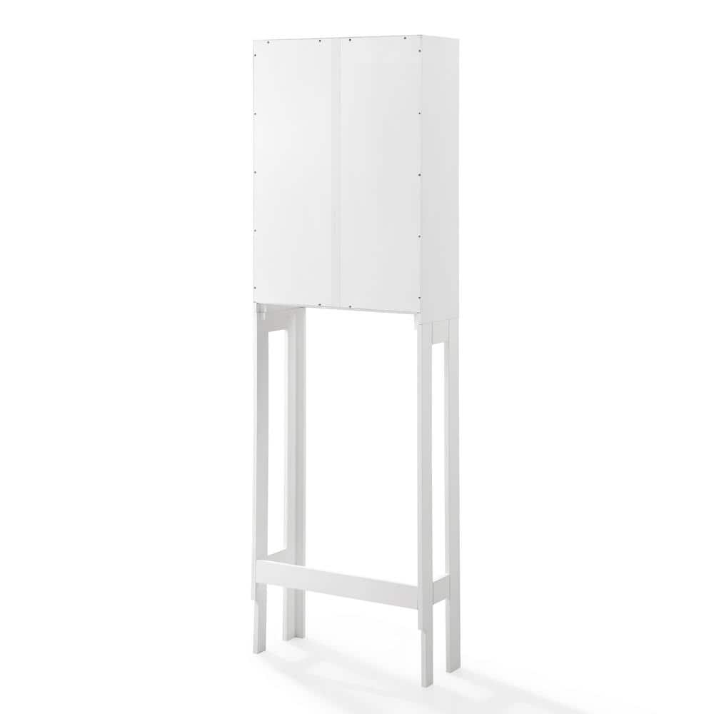 Sleek White Adjustable Over-the-Toilet Storage Cabinet