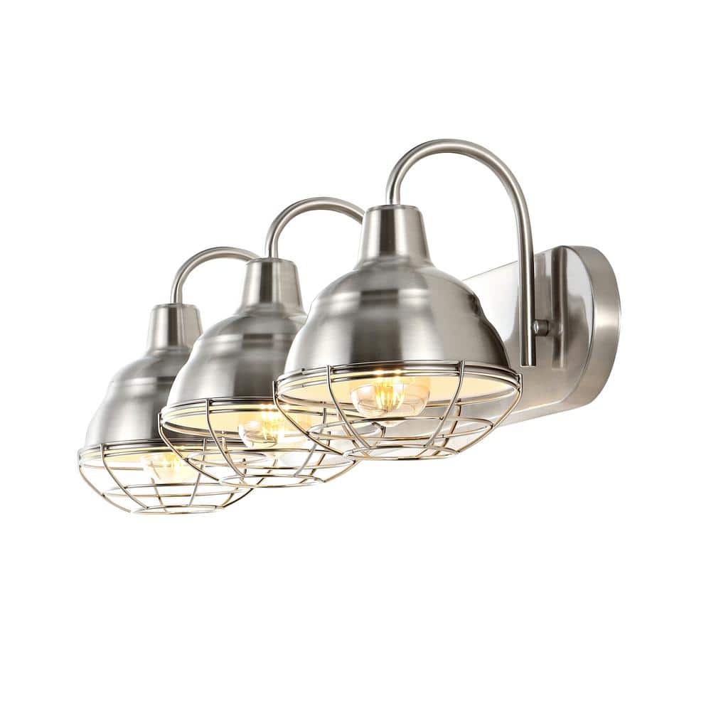 Levi Industrial Rustic 24.5" Nickel LED Vanity Light