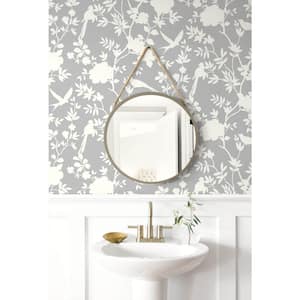 Luxe Haven Harbor Mist Mono Toile Peel and Stick Wallpaper Covers 40.5 sq. ft.