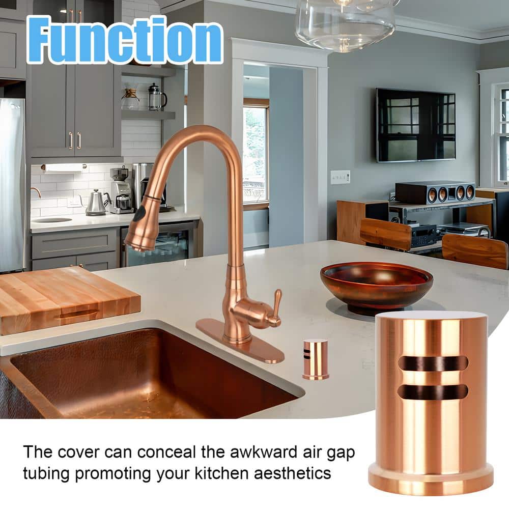 Copper Dual-Threaded Kitchen Sink Air Gap Cover