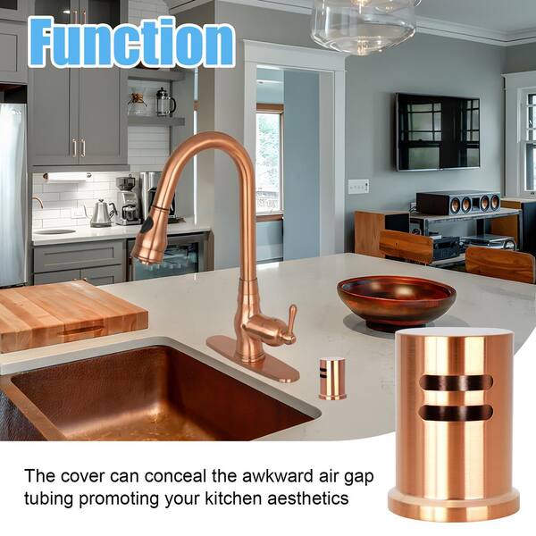 Akicon 1-7/8 in. OD x 2-15/32 in. H Solid Brass Dishwasher Air Gap