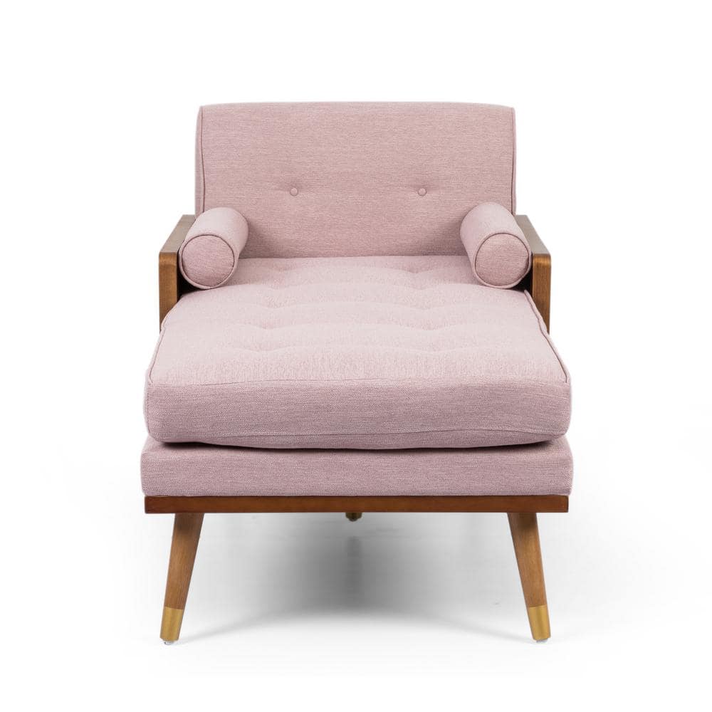 Noble House Fortas Light Blush Fabric Upholstered Chaise Lounge 81761 ...