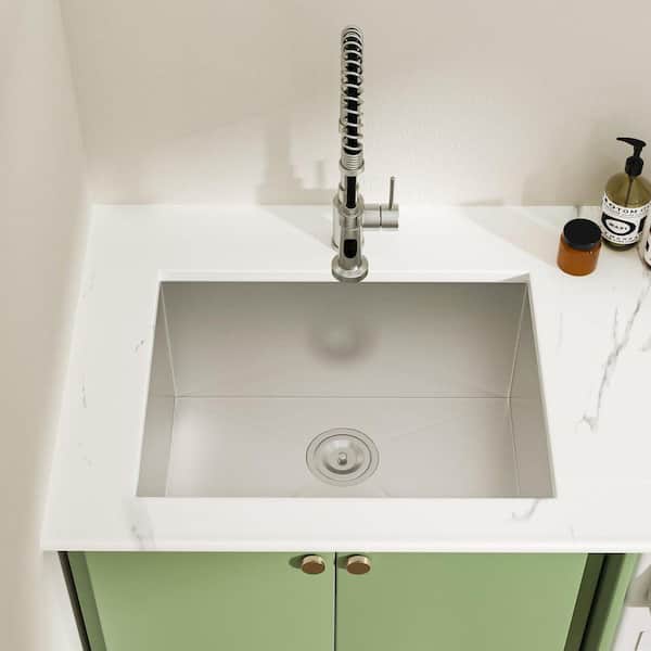 Kichae 23 in. Undermount Laundry/Utility Sink Brushed Stainless
