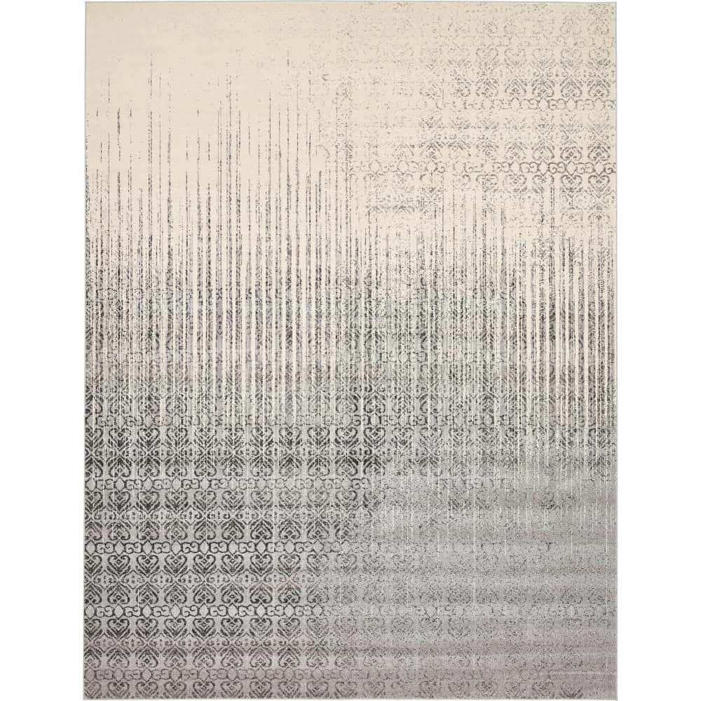 Gray Geometric Tufted Rectangular Washable Rug, 10'x13'