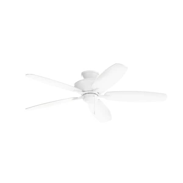 KICHLER Renew ENERGY STAR 52 in. Indoor Matte White Dual Mount Ceiling Fan with Pull Chain