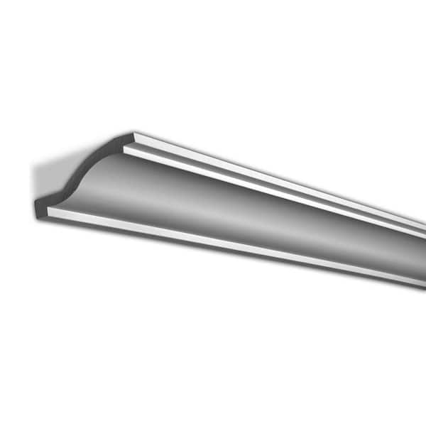 American Pro Decor 5-3/8 in. x 2-1/8 in. x 94-1/2 in. Plain Polyurethane Crown Moulding Pro Pack 31-1/2 LF (4-Pack)