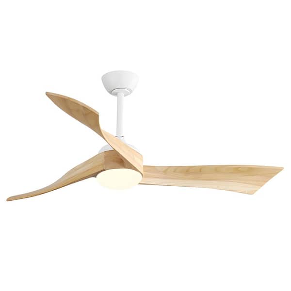 Sofucor 52 in. Integrated Dimmable LED Indoor/Outdoor White Ceiling Fan with Light Kit and Remote Control