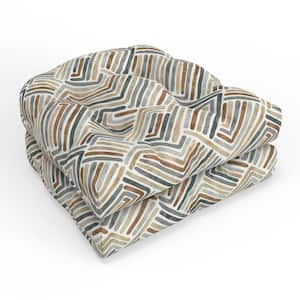 Geometric 19 in. W x 5 in. D Outdoor Square Tufted Wicker Seat Cushion 2 Count 19 in. x 19 in. Estie Rattan