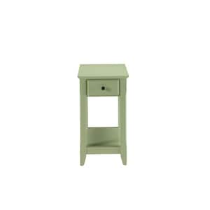 Bertie 24 in. Light Green Rectangle Wood End Table with No Additional Features