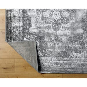 Monte Carlo Medium Gray Medallion 7 ft. x 9 ft. Indoor Area Rug