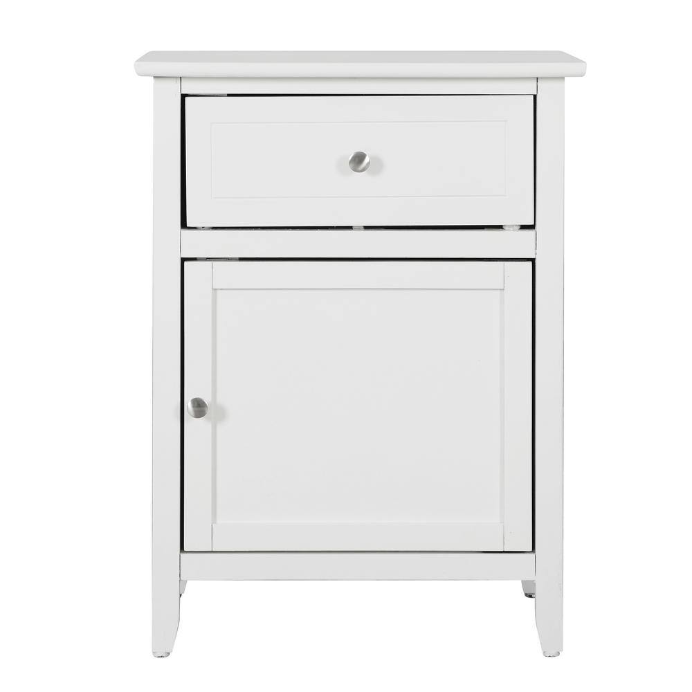 AndMakers Lzzy 1Drawer White Nightstand (25 in. H x 15 in. W x 19 in. D) PFG1417N90 The