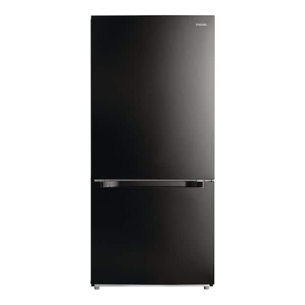 30 in. 18.7 cu. ft. Standard-Depth Bottom Freezer Refrigerator in Black, Garage-Ready