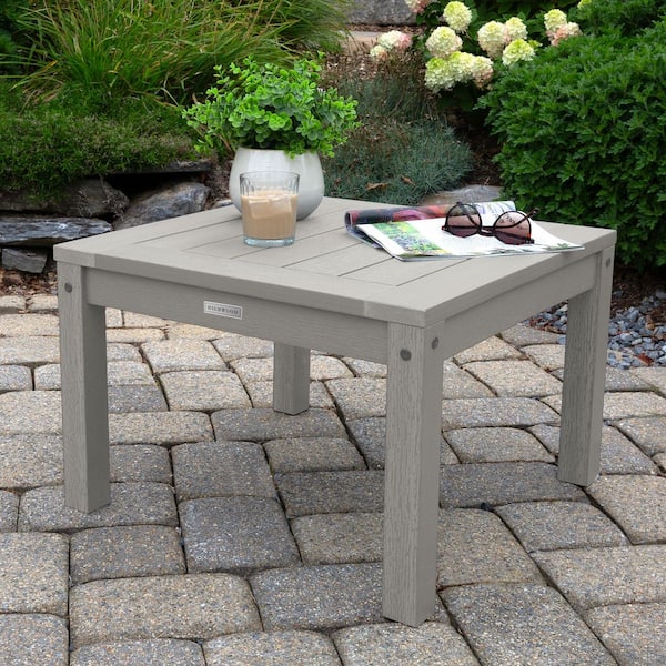 Highwood Adirondack Harbor Gray Square Recycled Plastic Outdoor Side Table