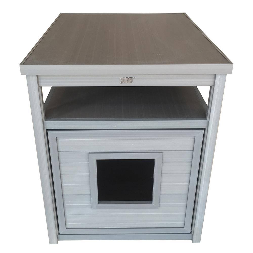 New Age Pet ECOFLEX Jumbo Litter Box Cover/End Table Grey EHLB80205 The Home Depot