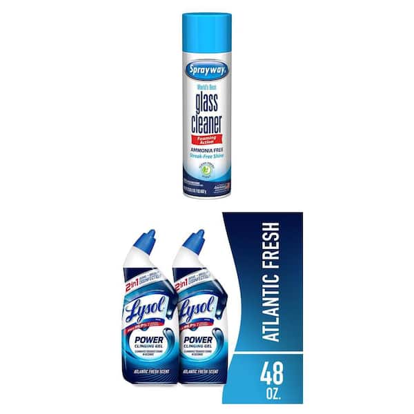 Power Atlantic Fresh Scent Toilet Bowl Cleaner Gel 24 oz. (2-Pack) and 23 oz. Glass Cleaner