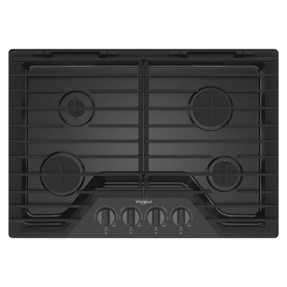 30 in. 4 Burners Recessed Gas Cooktop in Black Stainless with SpeedHeat Burner