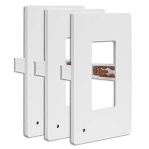 1-Gang Screwless Decorator Wall Plate with Nightlight, White (3-Pack)